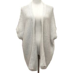 Revolve One Grey Day Short Sleeve Chunky Knit Cardigan Sweater Size Medium